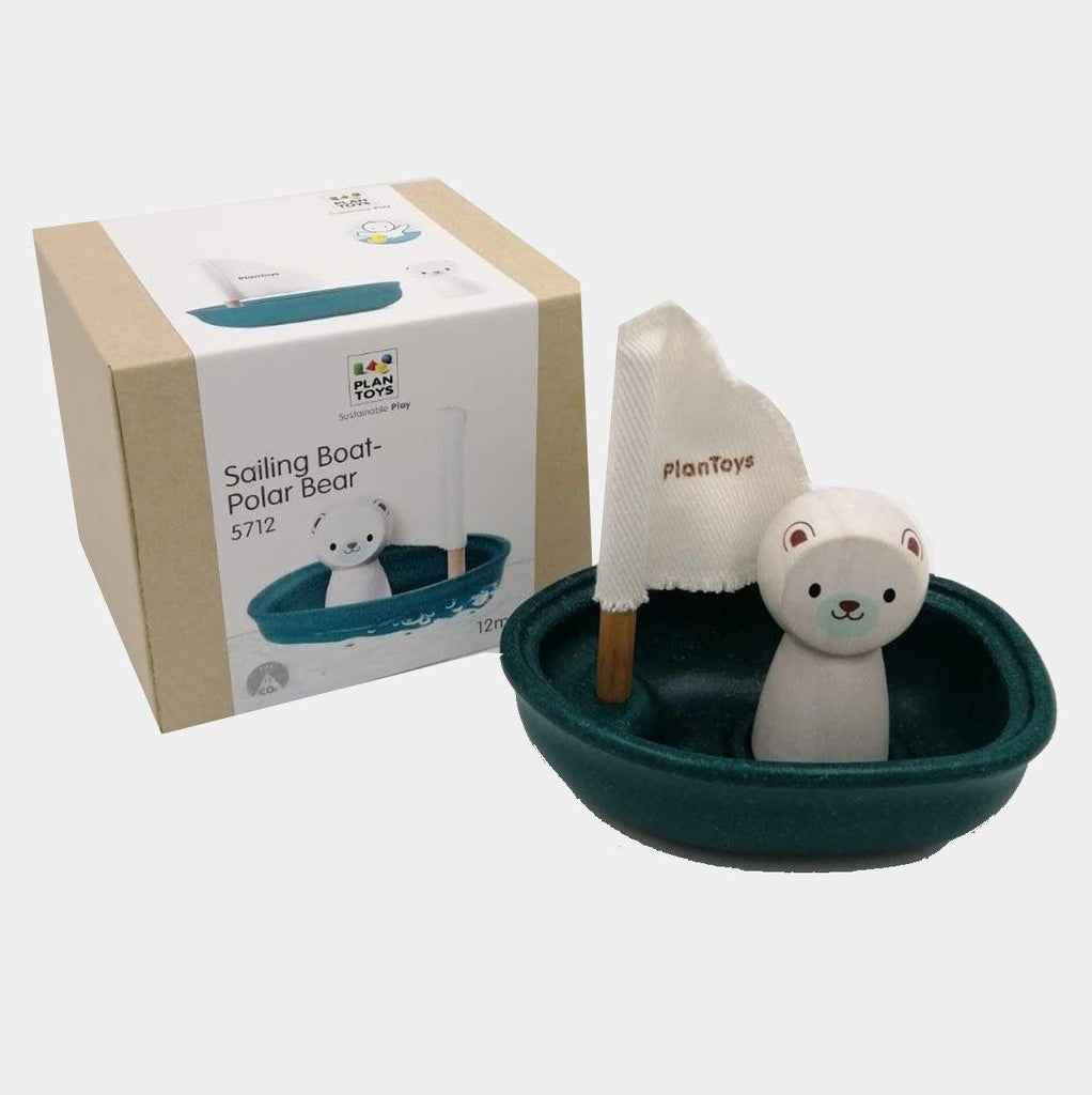 Plan Toys Polar Bear Sailing Boat - kapbulaorganics